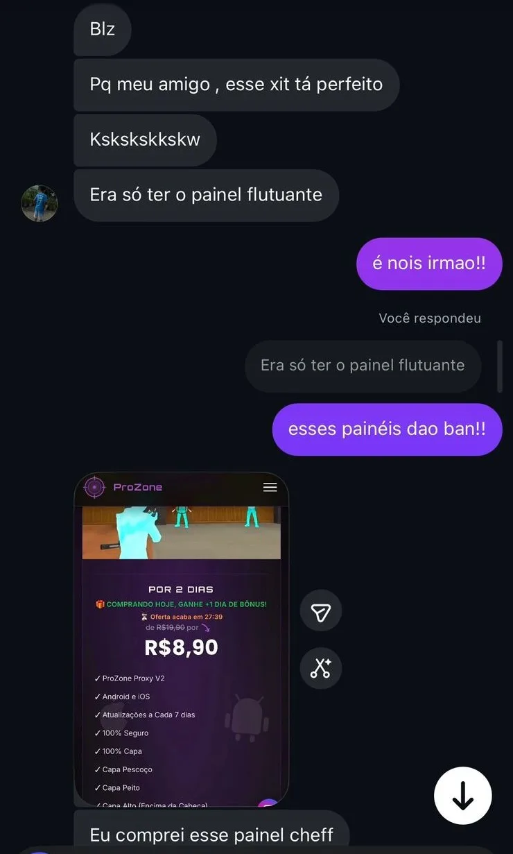 Print de feedback de cliente ProZone